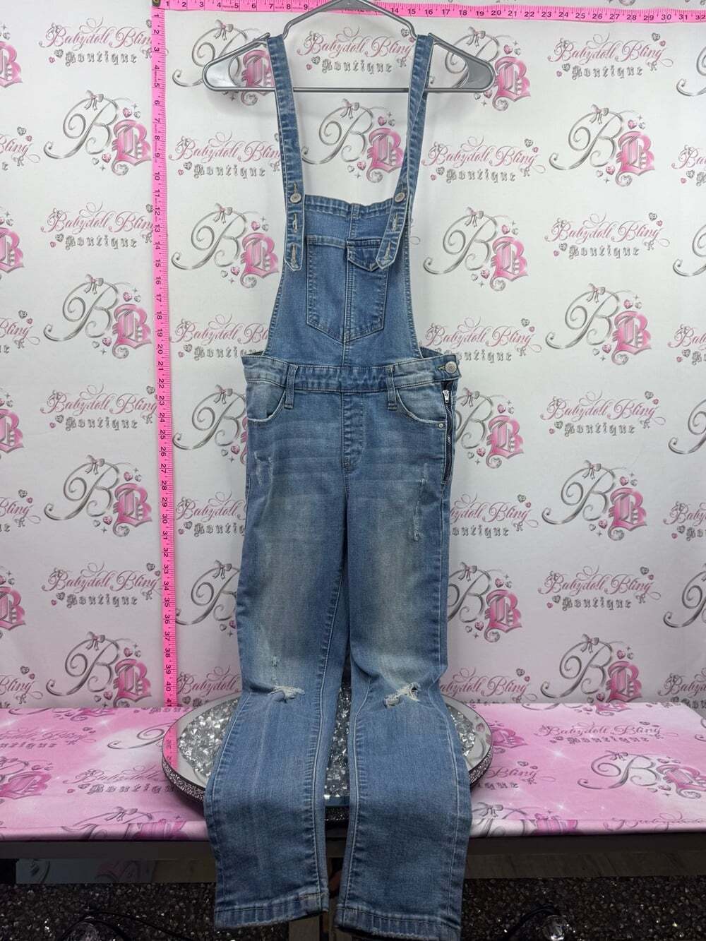 & M jeans jumpsuit Light Blue Distressed Women’s Denim Overalls
